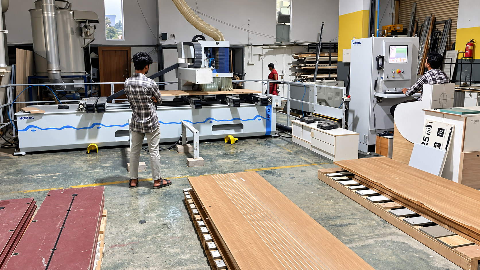 HOMAG BPF 619 CNC machining centre on the factory floor