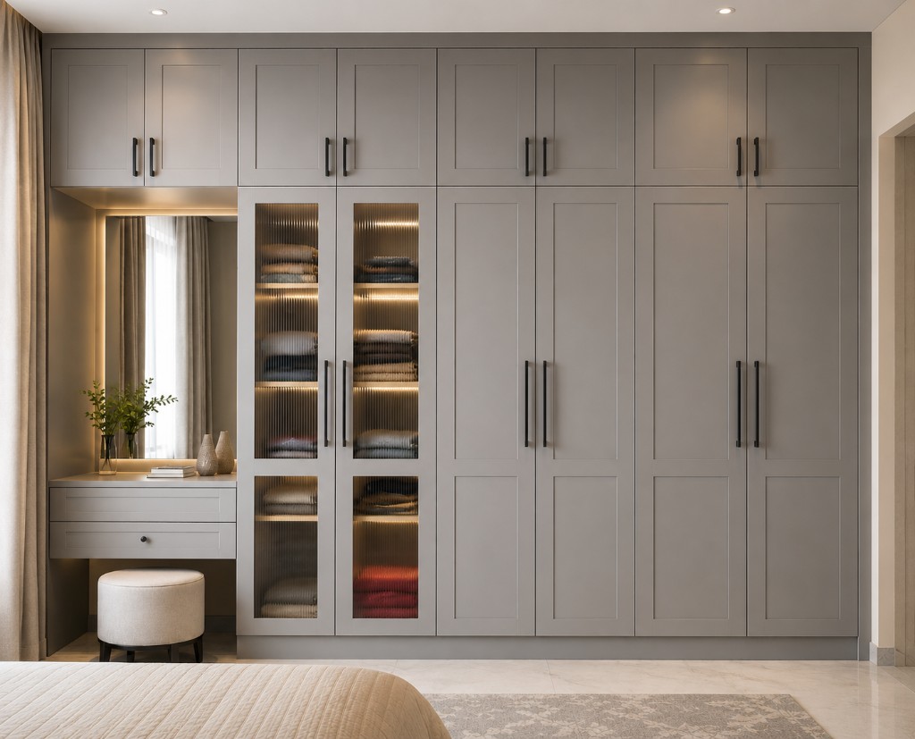 Grey Reeded Vanity