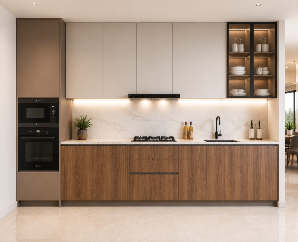 Wood and ivory modern kitchen