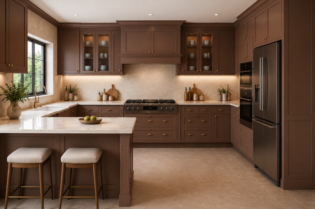Chocolate Brass PU kitchen